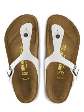 Birkenstock White Gizeh Birko-Flor Thong Sandals - 36 (regular width)